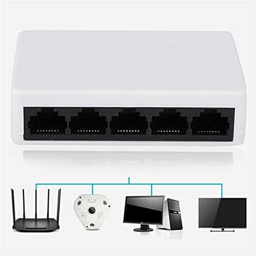 SXyltnx Network Switch Mini Network Prekidač 5-port 10/100Mbps Fast Ethernet prekidač s adapterom za napajanje