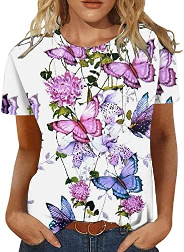 Majice s kratkim rukavima za tinejdžersku djevojku ljetni jesenski brod leptir leptir opušteni fit lounge bluza majice žene