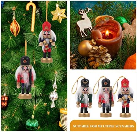 Pretyzoom Mini božićni ukras Ornament: Orašceri viseći ukras Figure božićni mini drveni kraljevski vojnik Nutcracker mali