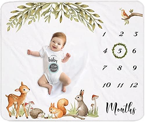 Yoothy Woodland Baby Mjesečna prekretnica za dječake djevojčice unisex, poklon za tuširanje za bebe, dječja fotografija pokrivač