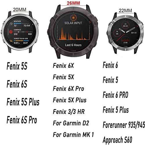 Buday 26 mm Sport Sport Silicone Watchband Wristtrap za Garmin Fenix ​​6x 6 6S Pro 5x 5 5 5s Plus 3 HR 20 22 mm Easy Fit