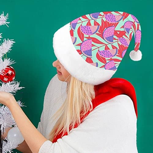 Retro Božićni šešir s lišćem lubenice, šešir Djeda Mraza, smiješni Božićni šeširi, šeširi za zabave za žene / muškarce