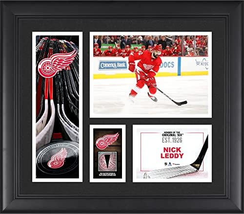 Nick Leddy Detroit Crvena krila uokvirena 15 x 17 kolaž igrača s komadom pucanja koji se koristi u igri - NHL igra koristila
