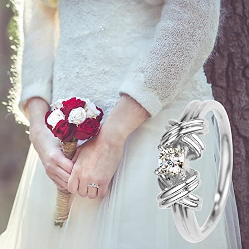 Prstenovi za angažman vaše djevojke okrugli rezani cirkoni Žene vjenčanice prstenovi za ženu pune dijamantske dame prstene