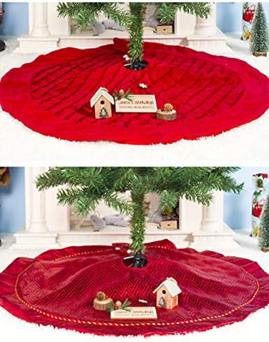 Letuwj karirana tkanina dvostruko sloj božićnog drvca suknja crvena 2 39 inča