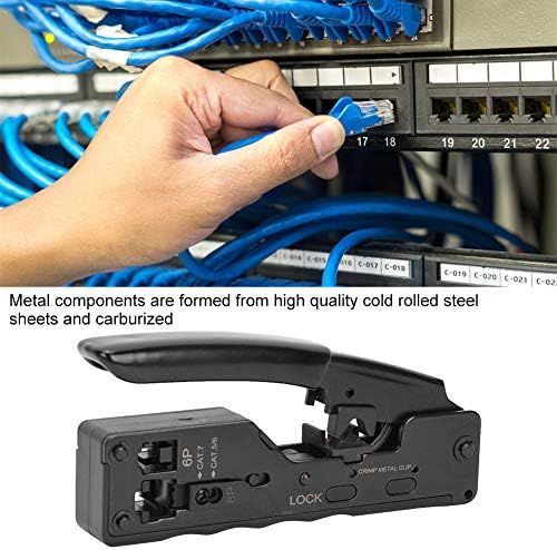 RJ Connector Crimper, hladno valjani čelik 7 kabelska mreža CRIMPER Kompaktna veličina RJ Klijepci točni rezač za modul za