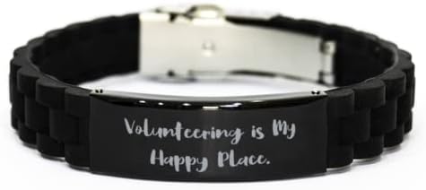 Ljubav volontiranje poklona, ​​volontiranje je moje sretno mjesto, maštoviti rođendan Black Glidelock Bracelet Bracelet od