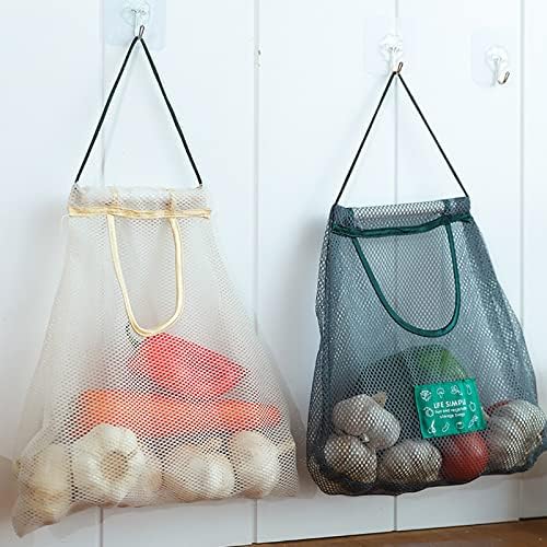 Viseća torba za pohranu povrća i voća kuhinjska sitnica viseća Zidna Vrsta Poliester Prozračna mreža za pohranu torba spremnik