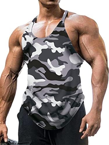 Loodgao muške teretane za vježbanje tenk Top Stringer bodybuilding mišićni prsluk Mamuflage bez rukava Ljetna majica