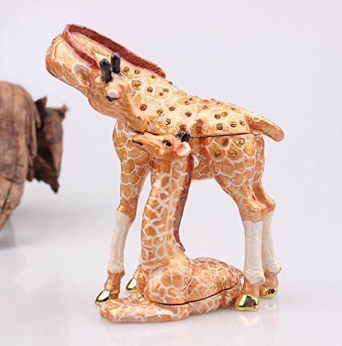 ZNewlook majka i beba žirafa ručno izrađene bejeweled trinket kutija žirafa koja stoji s dekorativnim kutijama za dekor za