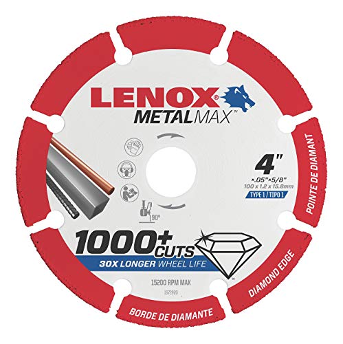2 pakiranja lenox alata MetalMax odsječen kotač, dijamantski rub, 4-inčni x 5/8-inčni