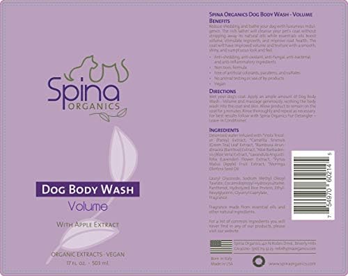Prirodni dezodorirajući volumni šampon za pse protiv prolijevanja s ekstraktom jabuke, aloe verom i drugim ljekovitim biljnim