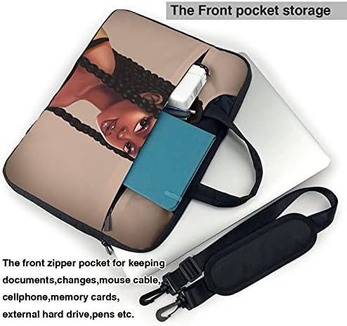Ezyes Afro Woman Laptop torba za torbu za ramena glasnika Tablet torba Posao za nošenje torbica Radna računalna torba