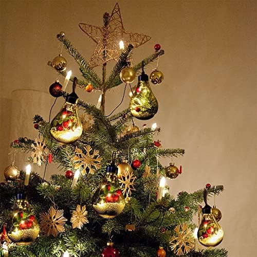 8 PCS LED božićne kuglice, prozirne viseće kuglice božićno drvce ukrasi za božićni rođendan vjenčane zabave ukrasi