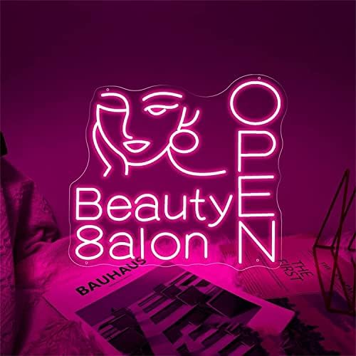 DVTEL Custom Beauty Salon Neon Sign Svjetla, dekor sobe Viseće svjetlosne natpisne ploče LED noćna svjetla, 50x46 cm, toplo