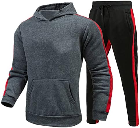 Muškarci Sportska odjeća Set proljetne jesenske kapuljače postavljaju muške trenerke trenerke za patchwork+hlače muške povremene