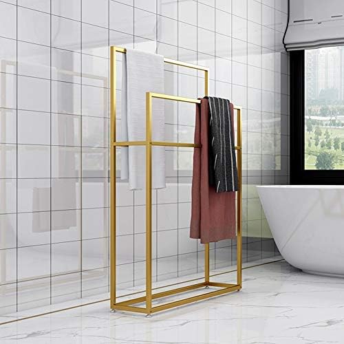 Wxxgy samostojeći držač za ručnike za ručnike metalni stalak za ručnike stalak kupaonice i ušteda prostora lako uklanjanje/zlato/85x20x110