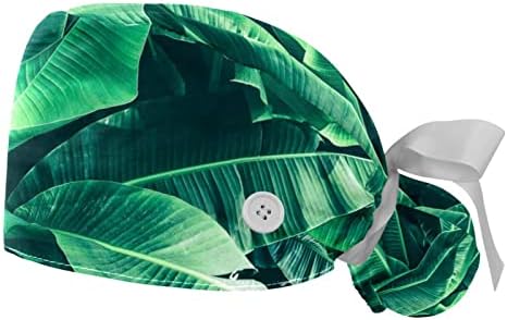 Niaocpwy tropska ljetna biljka zeleni listovi Podesivi radni poklopac s gumbima elastična vrpca kravata za žene za žene